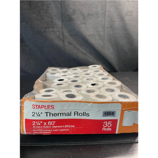 Lot of 1 Box of Thermal Rolls - 1 1/4" x 60" - 28 Rolls in Box - New
