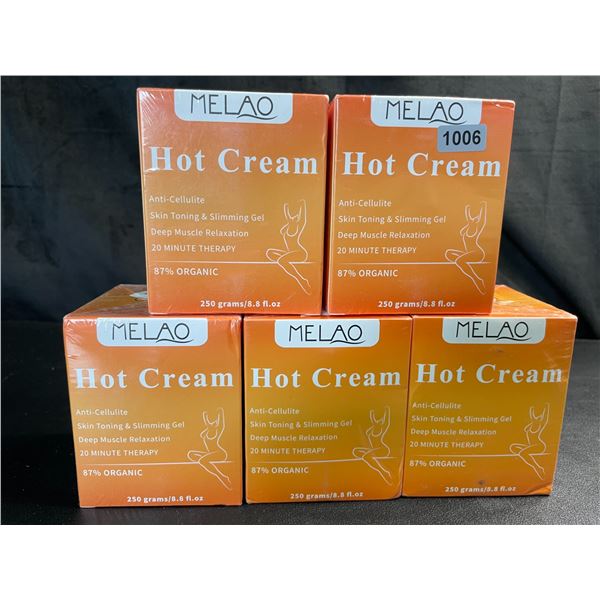 Lot of 5 Melao Hot Cream - Cellulite Firming Creams for Tummy/Abdomen/Waist - New