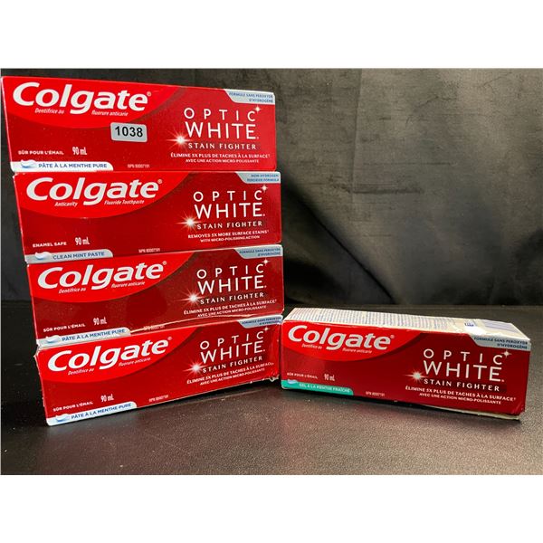 Lot of 5 Boxes of Colgate Optic White Stain Fighter Toothpastes - New
