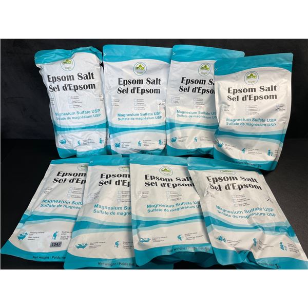 Lot of 8 Bags of Epsom Salts - Assorted Sizes - New