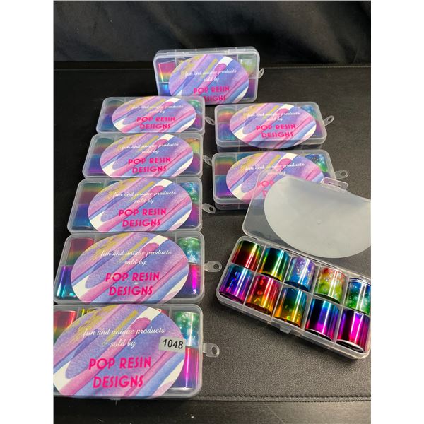 Lot of 9 Packs of Holographic Nail Foil Transfer Sticker Rolls - 10PCS each - Brand New!