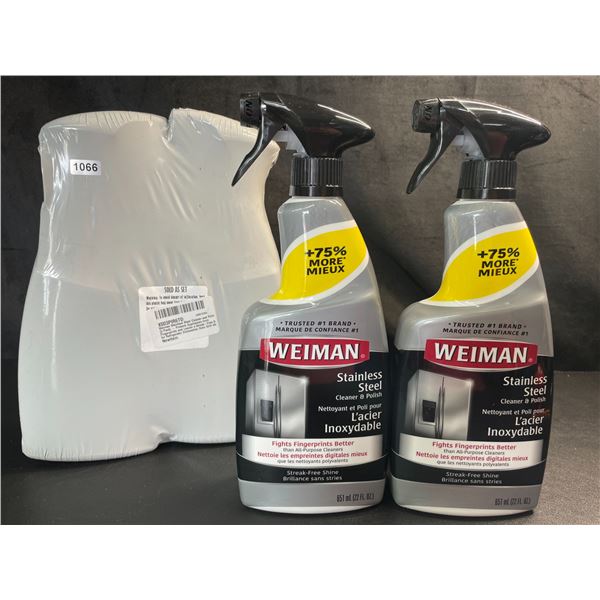Lot of 2 Packs of Weiman Stainless Steel Cleaner & Polish (651ml) - 2 Per Pack/4 Total - Brand New!