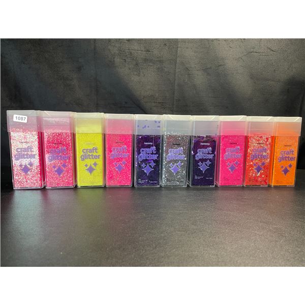 Lot of 10 Jars of Premium Hemway Craft Glitters - 130G each - Assorted Colours - Brand New!