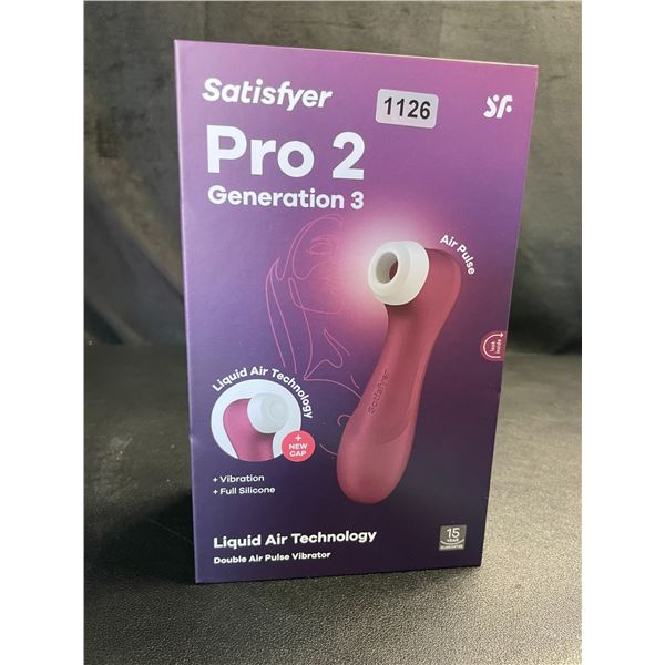 Lot of 1 Satisfyer Pro 2 Generation 3 - Double Air Pulse Vibrator/Sex Toy w/ App Control - Brand New
