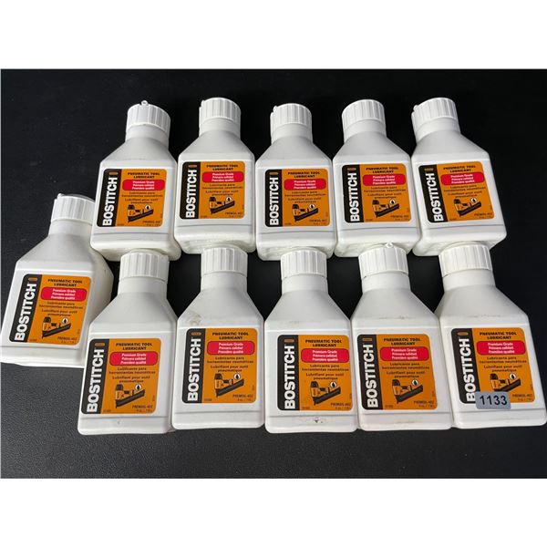 Lot of 11 Bottles of Bostitch Pneumatic Tool Lubricants - Premium Grade - New