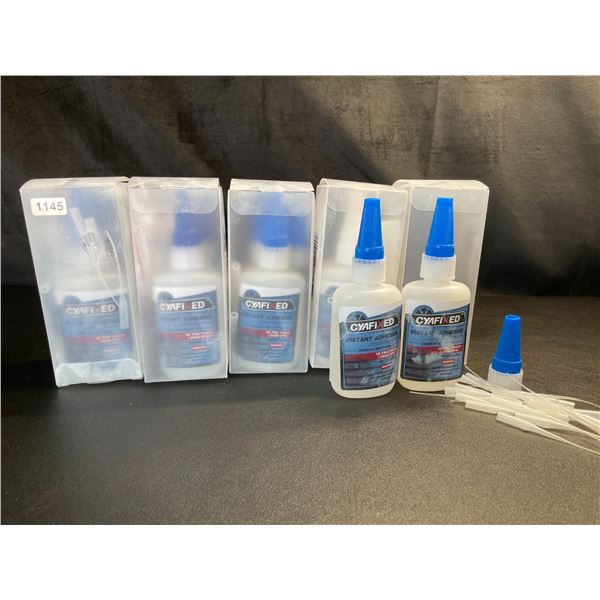 Lot of 5 Boxes of Cyafixed Instant Adhesive/Strong Cyanoacrylate (CA) Super Glue (2 each/10 Total)