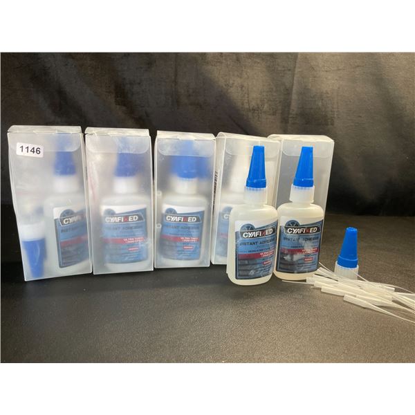 Lot of 5 Boxes of Cyafixed Instant Adhesive/Strong Cyanoacrylate (CA) Super Glue (2 each/10 Total)