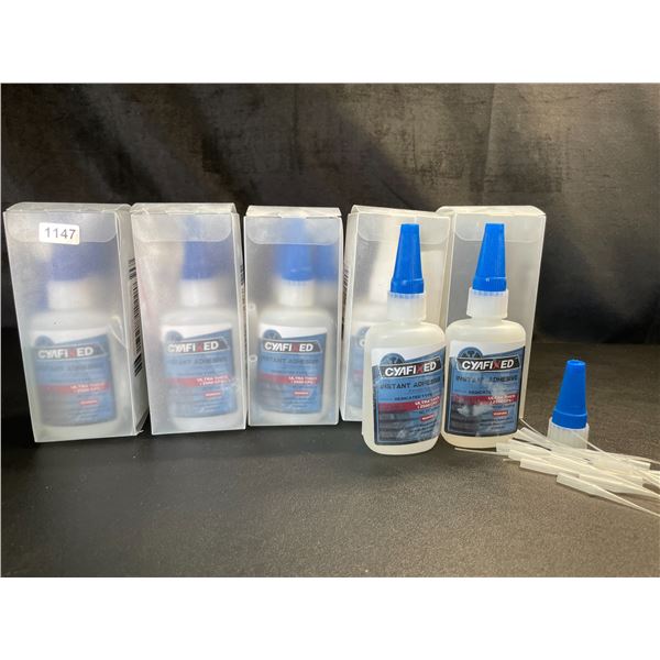 Lot of 5 Boxes of Cyafixed Instant Adhesive/Strong Cyanoacrylate (CA) Super Glue (2 each/10 Total)