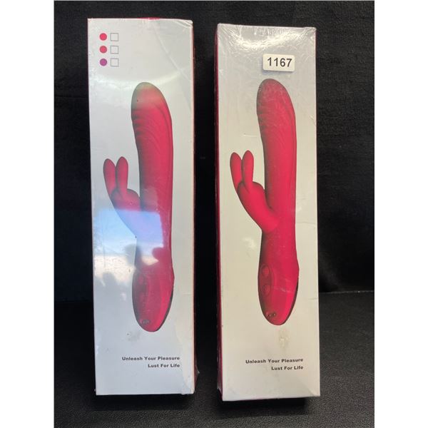Lot of 2 Rabbit-Style Vibrating Silicone Sex Toys for Women - Rechargeable - Brand New Sealed!