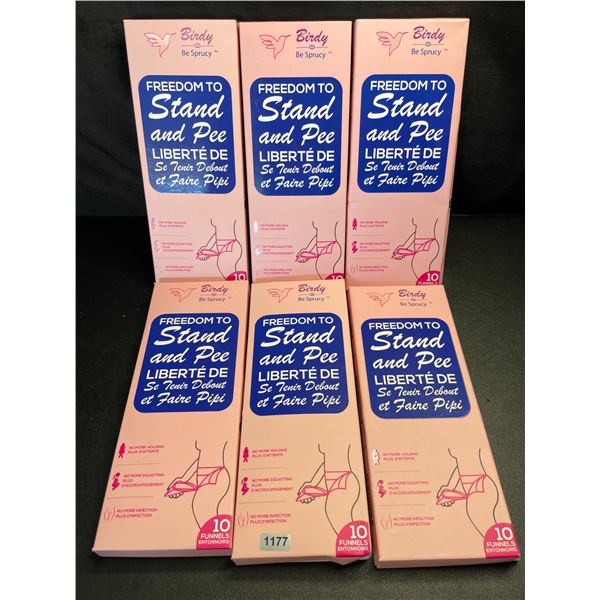 Lot of 6 Packs of Birdy Disposable Female Standing Urination Devices - 10 Per Pack/60 Total - New