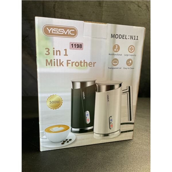 Lot of 1 Yissvic 3-in-1 Electric Milk Frother - Brand New!