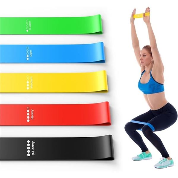 Lot of 10 Packs of Hoyotik Resistance/Workout Bands - Brand New! Set of 5 Each (Assorted Strengths)