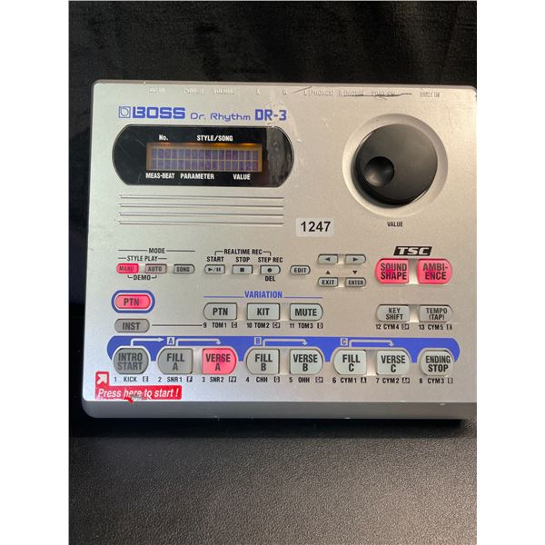 Lot of 1 BOSS Dr. Rhythm DR-3 Drum Machine - Used - Powers On