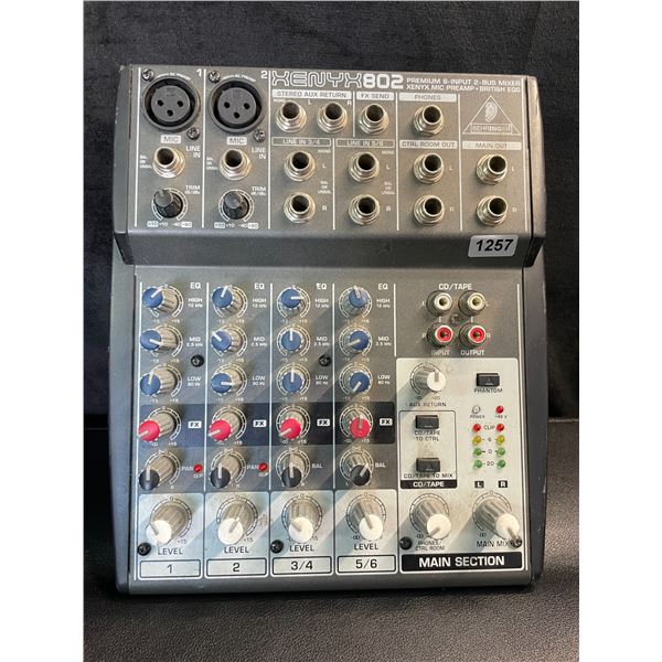 Lot of 1 Behringer XENYX802 Premium 8-Input 2-Bus Mixer - Used