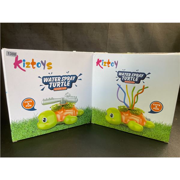 Lot of 2 Water Spray Turtle Outdoor Sprinkler Water Toys - Brand New!