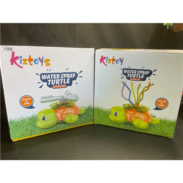 Lot of 2 Water Spray Turtle Outdoor Sprinkler Water Toys - Brand New!