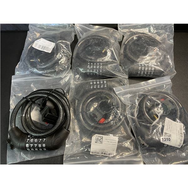 Lot of 6 Bike Locks - Combination 5-Digit Bike Locks - Brand New