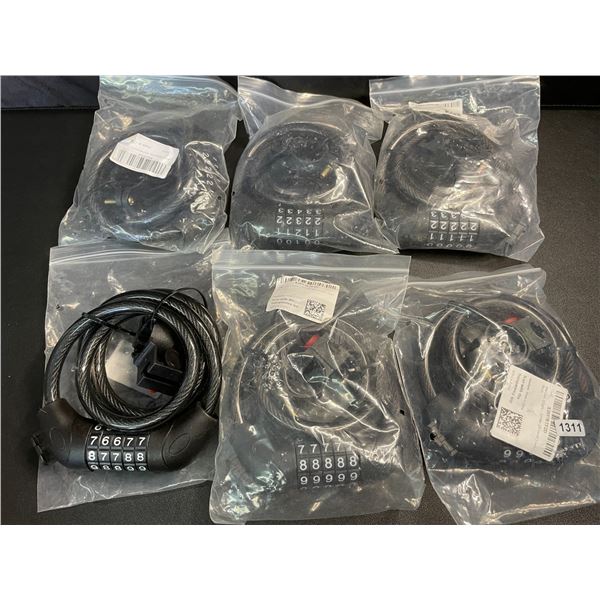 Lot of 6 Bike Locks - Combination 5-Digit Bike Locks - Brand New
