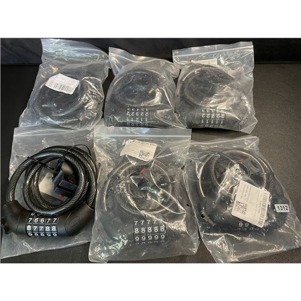 Lot of 6 Bike Locks - Combination 5-Digit Bike Locks - Brand New