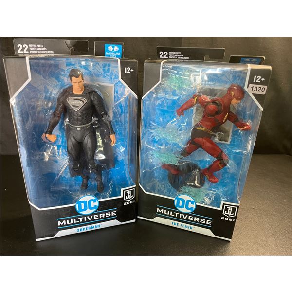 Lot of 2 DC Multiverse Collectible Action Figures by McFarlane Toys - Superman & The Flash - New