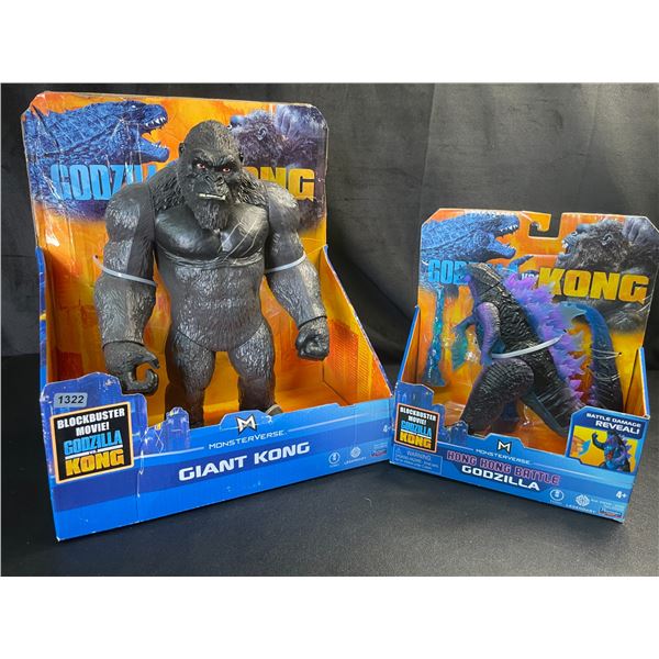 Lot of 2 Godzilla vs Kong Toys - Giant Kong + Hong Kong Battle Godzilla - Brand New