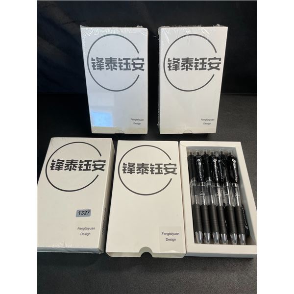 Lot of 4 Boxes of Retractable Black Ink Pens - 18 Pens Per Box - Brand New
