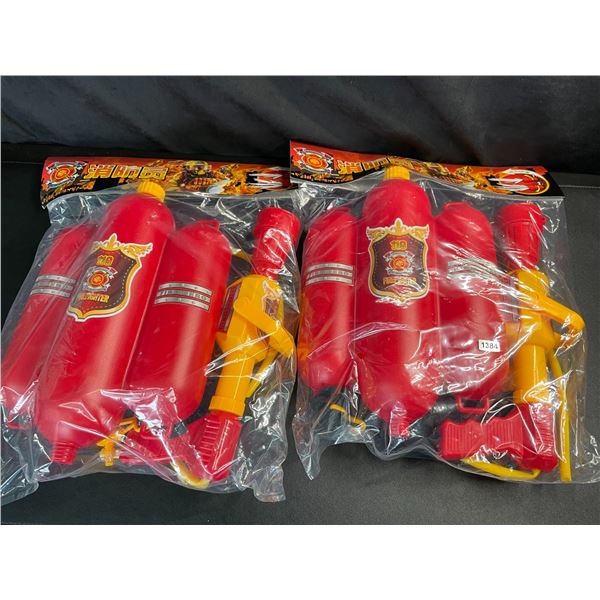 Lot of 2 Fireman Spray Hose Water Sprayer Kids Toy Sets - Brand New