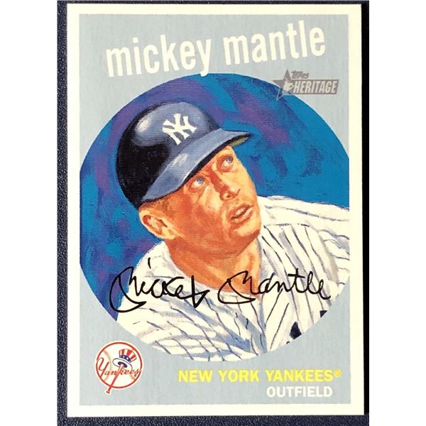 2008 TOPPS HERITAGE DICK PEREZ MICKEY MANTLE (HOF)