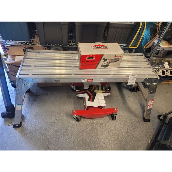 Folding work bench, grinder A