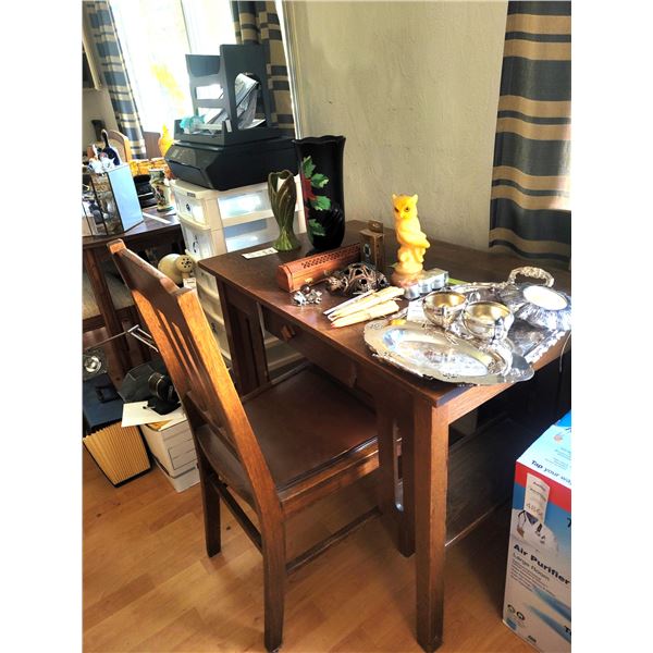 Mission style desk, chair A