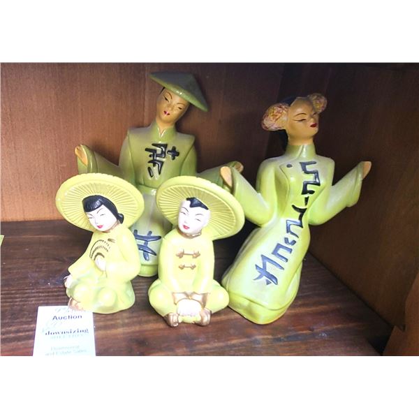 Vintage Asian Chalkware Figurines A