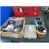 Image 1 : Weed Trimmer Spools, Gun Nails, Cordless Battery, Tools