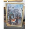 Image 1 : Framed Oil On Canvas Woman In The City - 20  X  36