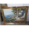 Image 1 : Ornately Framed Oil On Canvas Veranda View - Signed Gongorri - 36  X  40