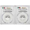 Image 1 : Lot of 2017-2018-Mo Mexico Proof 1/10 oz Silver Libertad Coins PCGS PR69DCAM