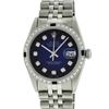 Image 1 : Rolex Mens Stainless Steel Blue Vignette Sapphire and Diamond Datejust Wristwatch
