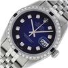 Image 3 : Rolex Mens Stainless Steel Blue Vignette Sapphire and Diamond Datejust Wristwatch