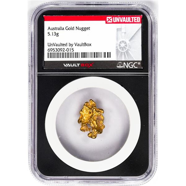 5.13 Gram Australia Gold Nugget NGC Vaultbox Unvaulted