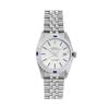 Image 2 : Rolex Mens Stainless Steel Silver Index Sapphire and Diamond Datejust Wristwatch