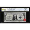 Image 1 : 1935E $1 Silver Certificate Note Fr.1614 PCGS Choice Unc 63 w/BEP Rejection Sticker