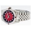 Image 8 : Rolex Mens Stainless Steel Red Vignette Ruby and Diamond Datejust Wristwatch