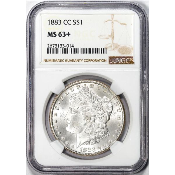 1883-CC $1 Morgan Silver Dollar Coin NGC MS63+