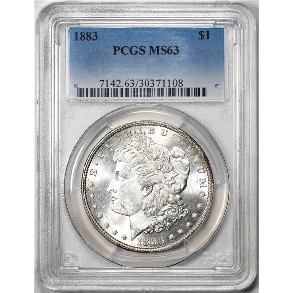 1883 $1 Morgan Silver Dollar Coin PCGS MS63