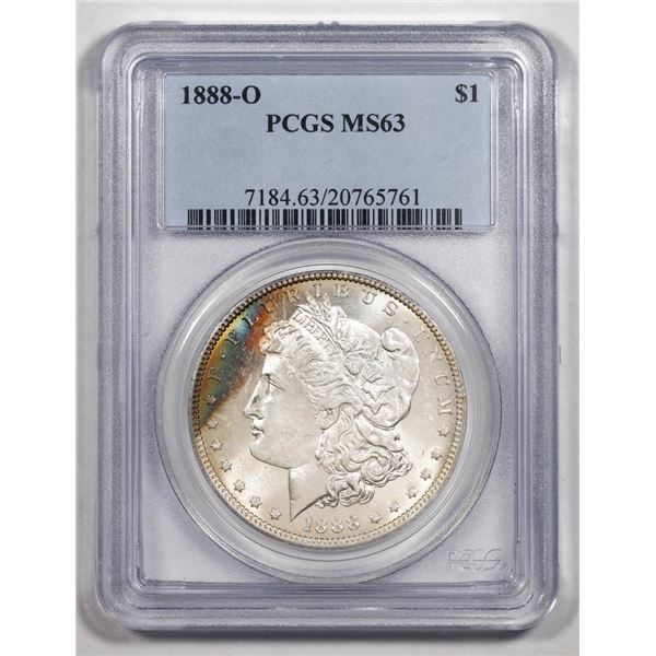 1888-O $1 Morgan Silver Dollar Coin PCGS MS63 Great Toning