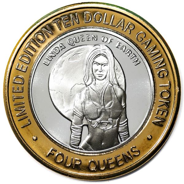 .999 Silver Four Queens Casino Hotel Las Vegas $10 Limited Edition Gaming Token