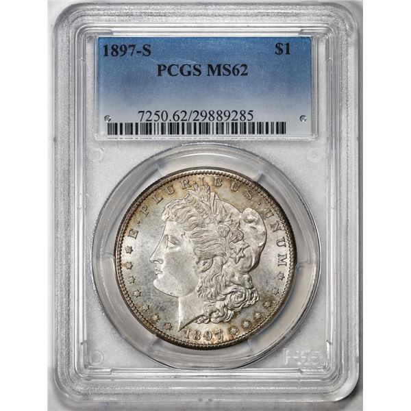1897-S $1 Morgan Silver Dollar Coin PCGS MS62