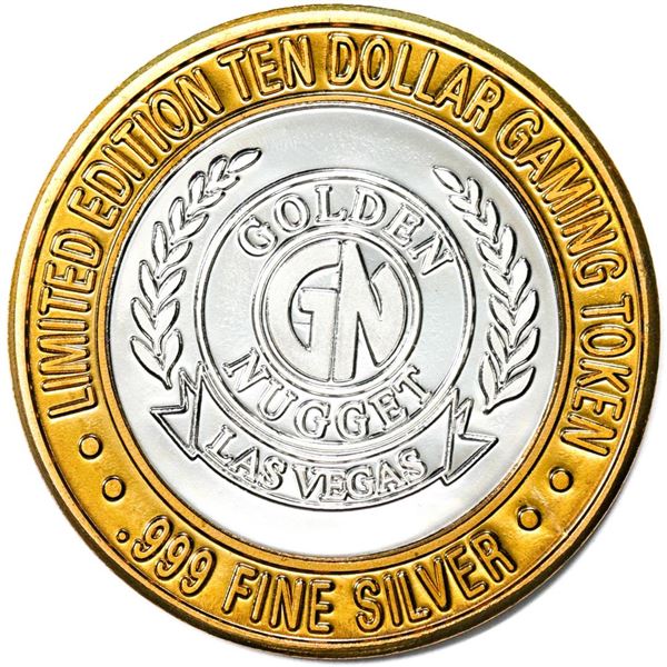 .999 Silver Golden Nugget Las Vegas, Nevada $10 Casino Limited Edition Gaming Token