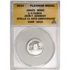 Image 1 : 2014 Proof 1/4 oz Platinum JFK Apollo 11 Anniversary Medal ANACS MS69