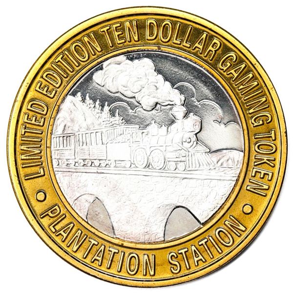 .999 Silver Plantation Station Sparks Nevada $10 Casino Limited Edition Gaming Token