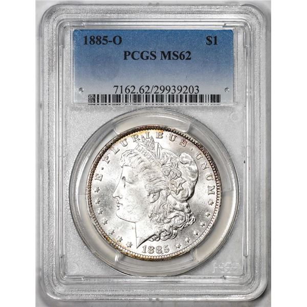 1885-O  $1 Morgan Silver Dollar Coin PCGS MS62